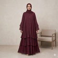 Layered Ruffle Frock Abaya – Modern Modest Fashion Canada Abaya North Abaya Maroon S 