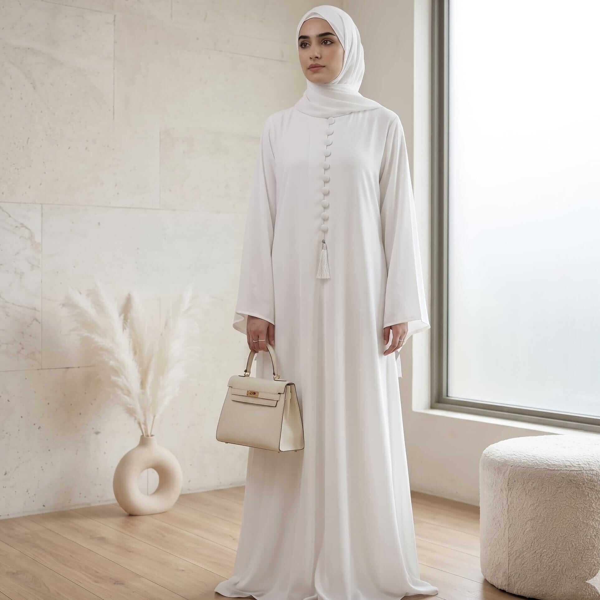 Minimalist Button-Front Abaya – Affordable Modest Fashion Canada Abaya North Abaya 