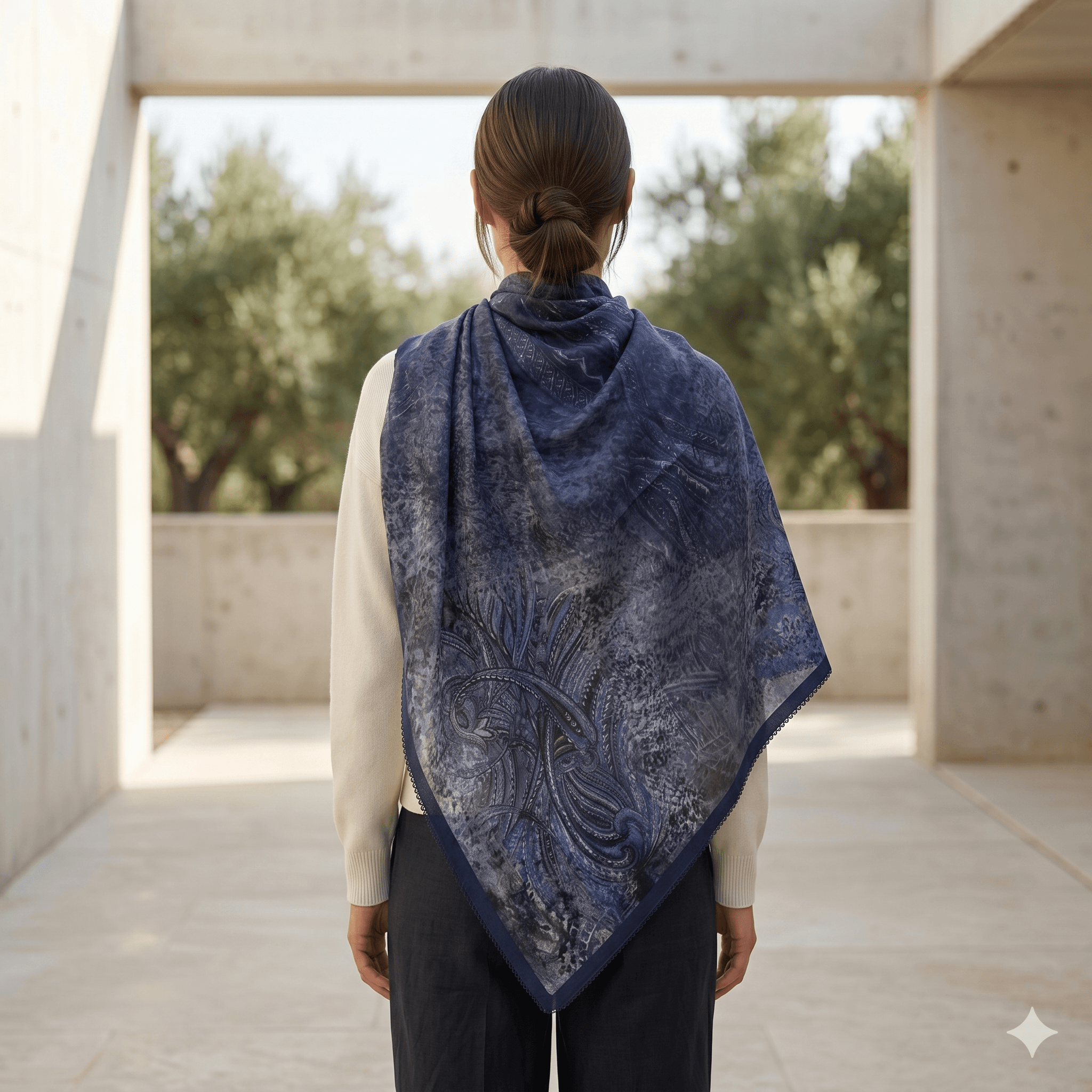 Turkish Printed Chiffon Scarf – Luxury Bordered Hijab | North Abaya
