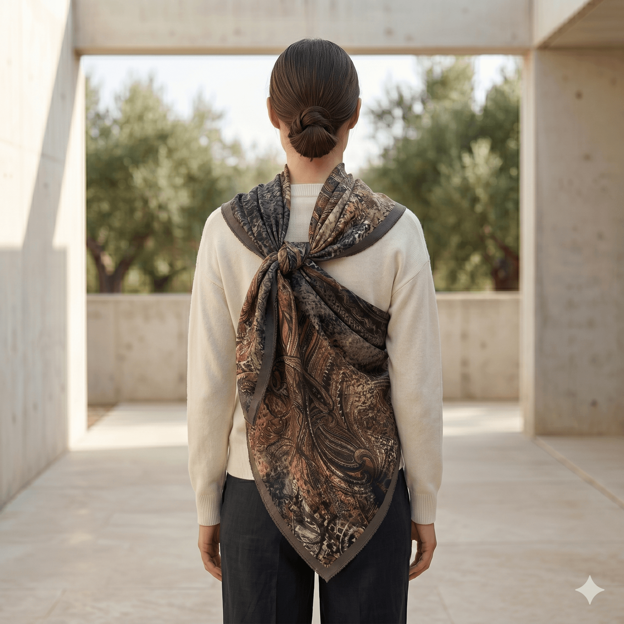 Turkish Printed Chiffon Scarf – Luxury Bordered Hijab | North Abaya
