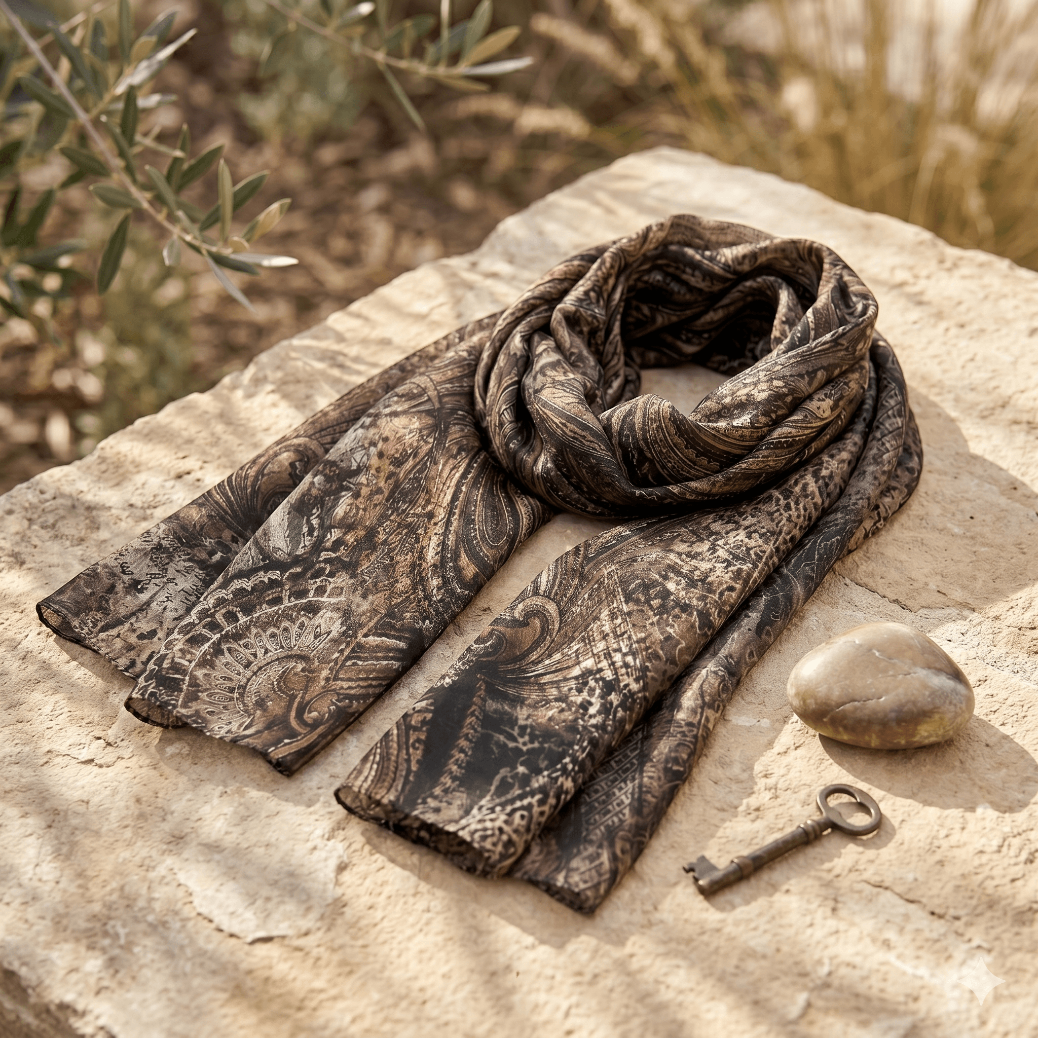 Turkish Printed Chiffon Scarf – Luxury Bordered Hijab | North Abaya