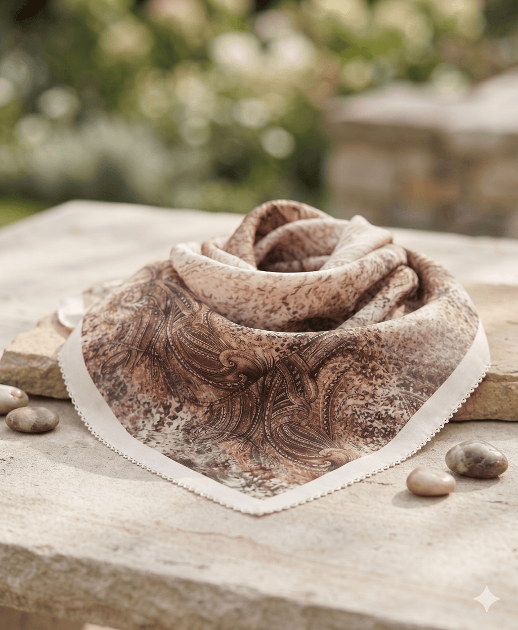 Turkish Printed Chiffon Scarf – Luxury Bordered Hijab | North Abaya