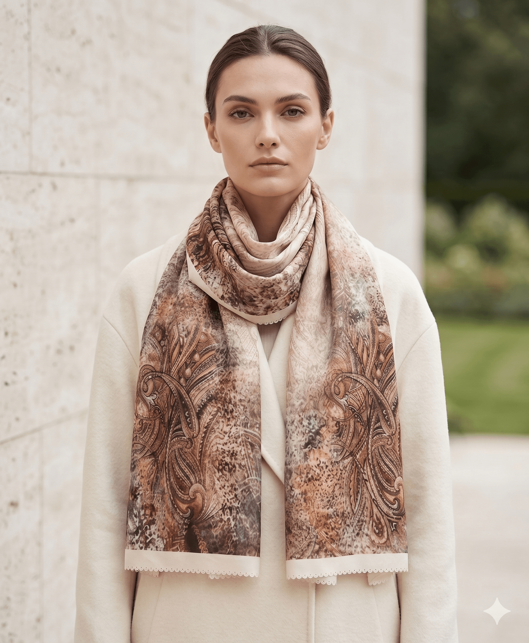 Turkish Printed Chiffon Scarf – Luxury Bordered Hijab | North Abaya